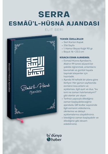Serra Esmaül Hüsna Ajandası Elit Seri Çok Renkli