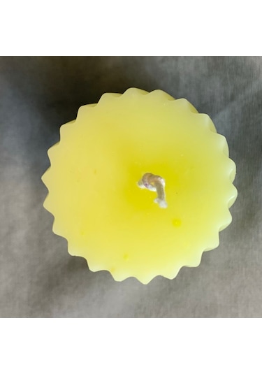 Uretti - Ayşe 7362 - El Yapımı Dekoratif Sarı Mum - 5 X 11 Cm Sarı