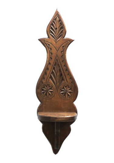 Ahşap Oymalı Lambalık Raf