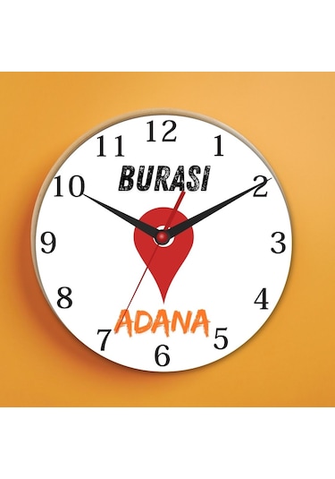 Memelekete Özel Duvar Cam Saati Beyaz