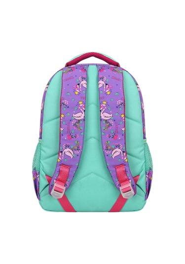 Waddell İlkokul Sırt Çantası ve Beslenme Çantası Flamingo Su Yeşili-Lila