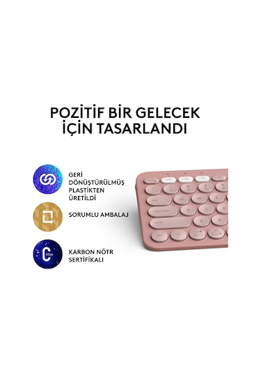 Logitech Pebble Keys 2 K380S Bluetooth Kablosuz Klavye