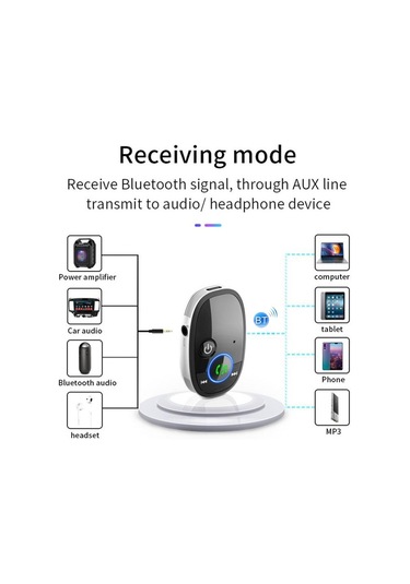 Sones Araç Bluetooth Alıcısı Müzik Çalar Kablosuz Ses Dönüştürücü Siyah