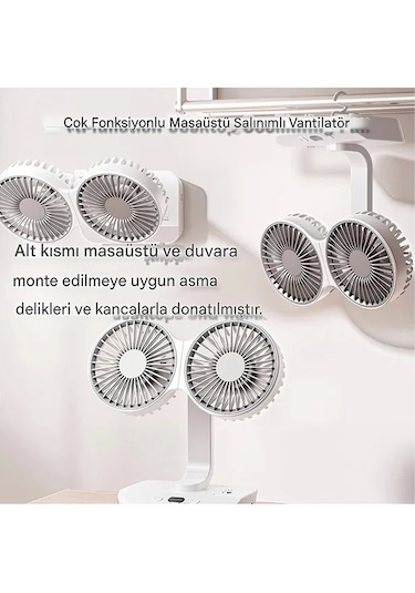 Vtn-01 Masaüstü Çift Fanlı Led Işıklı Soğutucu Vantilatör