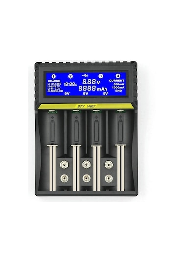 Sringsun Çok İşlevli Pil Şarj Cihazı 18650 Lityum İyon Pil Nikel Metal Hidrit Nikel Kadmiyum Aa Aaa 9v Pil Şarj Cihazı Lcd