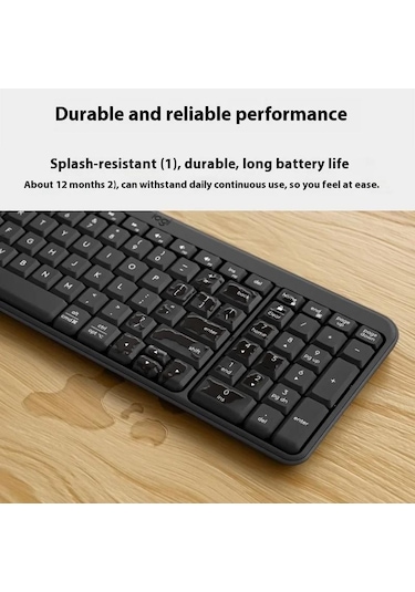 Logitech K251 Kâşığız Bluetooth Klavye, İş Laptopu Ofis Kullanımı Beyaz