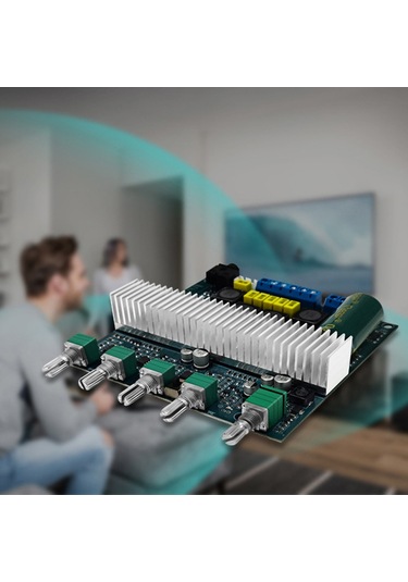 Aubyhe Tpa3116d2 Çift 50w + Subwoofer Dijital Güç Amfi Kartı, Bluetooth 5.0, 12-24v, Metal Kasa, 20hz-20khz