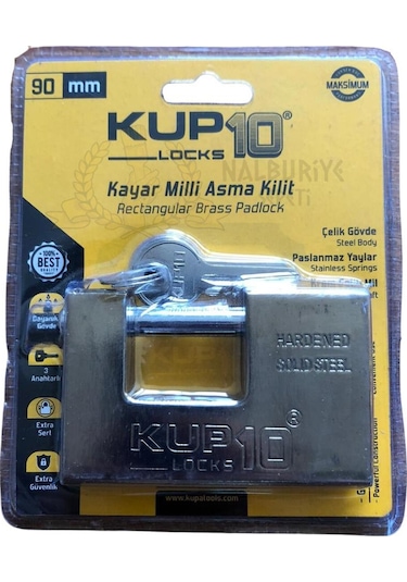 Kupa Kayar Milli Asma Kilit Sarı 90 Mm.