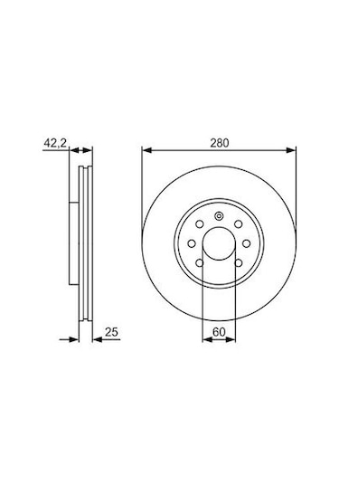 Opel Astra H 1.6 2004-2010 Bosch Ön Disk 280mm 4 Bijon 2 Adet