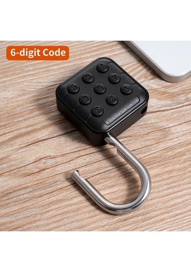 Vkemall Zinc Alloy Ip67 Su Geçirmez Akıllı Kilit - Parmak İzi + Tuya Bt Açma, 6 Haneli Şifre, 10 Kişilik Erişim, Siyah Sy13+ Pil Dahil