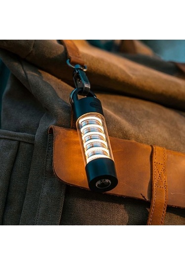 Bloomnest Çoklu Modlu Şarj Edilebilir Kamp Lambası - Abajur Ve Tripodlu - Ücretsiz El Feneri Ve Parlaklık Ayarı - Siyah Fan0599 Newway Siyah