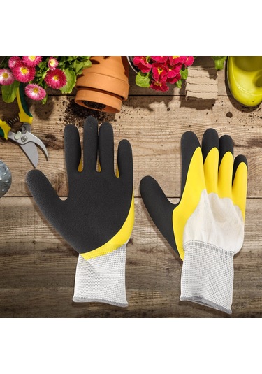 Geeksen Ergonomik Taşınabilir Çift Eldiven - Nemi Emici Pamuk İplik, Anti-kayma Yastık, Bahçe Bakımı, Tarım Ve Bakım İşleri İçin Dayanıklı