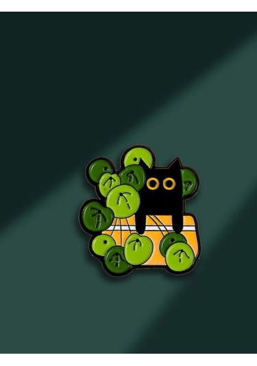 Proshik Siyah Kedi Broş Rozet 293476564 Siyah