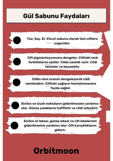 %100 Bitkisel Doğal El Yüz Saç Cilt Vücut Güzel Kokulu Orijinal Saf Gül Sabunu 100g - 1 Adet