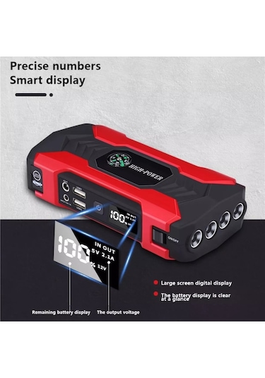 28000mah 12v General Motors Acil Marş Güç Marşı Dijital Ekranlı/dijital Ekransız