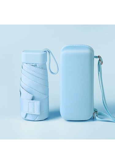 Yystore Kadın Mini Güneş Şemsiye Kutusu Ls7152 Mavi