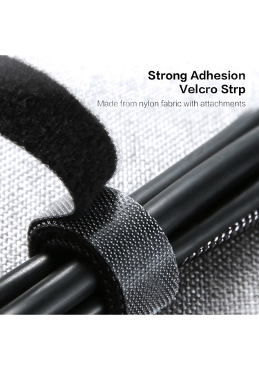 Lemestar Floveme Nilon Kabloluk Düzenleyici, Yeniden Kullanılabilir, Kesilebilir, 5 Metre, Kabloları Düzgün Tutmak İçin Siyah