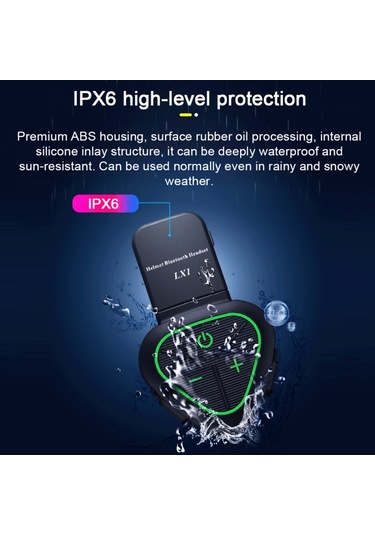 Vkemall Lx1 Motosiklet Yaz Yarım Kask Kablosuz Bluetooth 5.0 Kask Kulaklığı Motosiklet İnterkom Kulaklığı Gök Mavisi