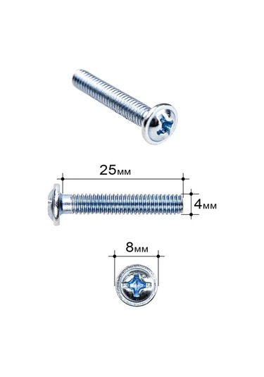 Centr Mebel'noj Furnitury M4x25 Mm Yarı Yuvarlak Baş Vidalar 40 Adet 146316110 Diğer