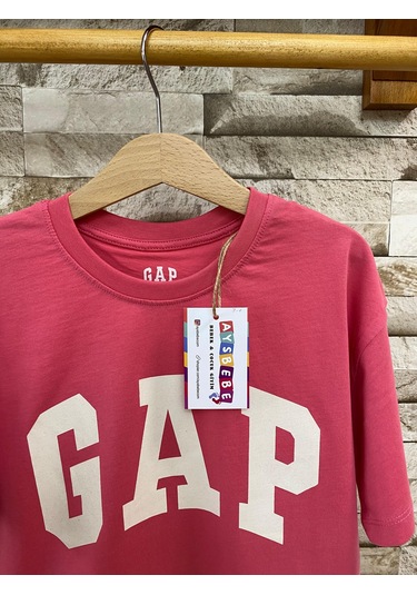 Aysbebe Baskılı, Fırçalı Kumaş, Yazlık Çocuk Tişört Pembe Renk Pembe