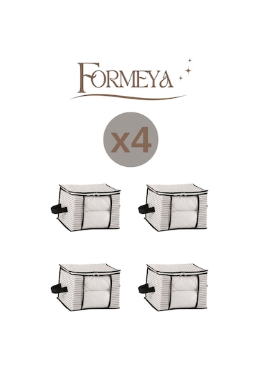 Formeya Lüks Pencereli Kazak-pike-battaniye Hurcu 40x40x30 Cm 4 Adet Beyaz