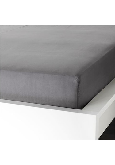 Tek Kişilik Lastikli Çarşaf, Gri Renk Ölçü 90x200 cm Pamuklu