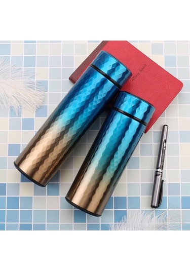 Pazly Paslanmaz Çelik Elmas Termos 500ml - Uzun Süre Sıcak Tutar, Kaymaz Taban, Dayanıklı