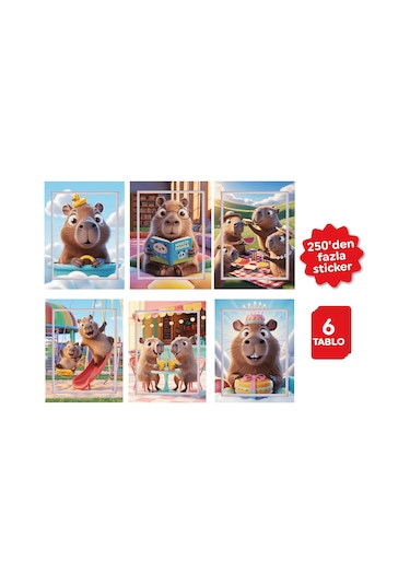 Playever Sticker Puzzle - Kapibara, Çıkartmalı Yapboz Etkinlik Kitabı