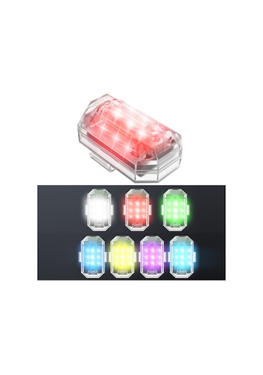 M3 Titreşim Algılama Motosiklet Bisiklet Uçak Patlama Işıkları Seyir Yanıp Sönen Anti-arka Uç Çarpışma Işığı 7 Renk