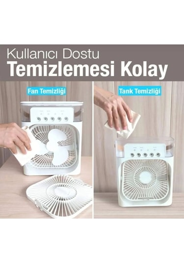 600 Ml Ultrasonik Hava Nemlendirici Buhar Makinesi Ve Aroma Difüzörü Ve Buzlu Klima Rgb Işıklı