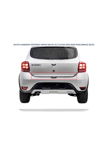 Ebal Otomotiv Dacia Sandero Stepway Krom Bagaj Alt Çıtası 2012-2020 P. Çelik