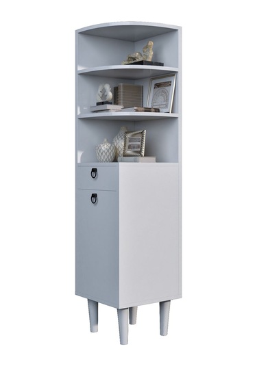 Köşe Dolabı 2 Kapaklı Bölmeli Çok Amaçlı Raf