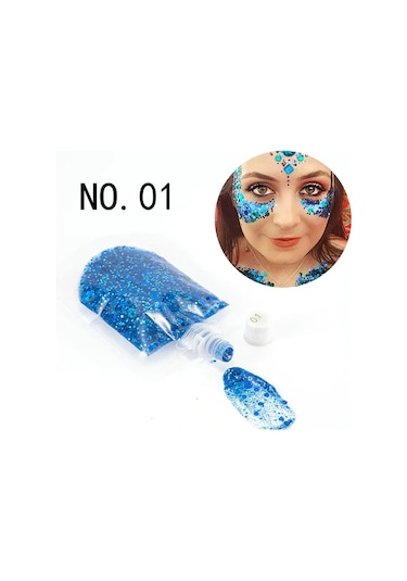 40 Ml Yüz Mücevherleri Göz Farı Pırıltılı Pigment Vücut Yüz Göz Parlak Pullar 01 C01