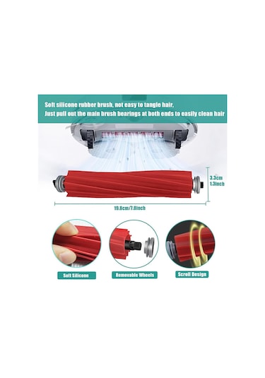 Leasetake Roborock Q Revo / P10 Elektrikli Süpürge Robot Aksesuarları İçin Yedek Parça Ana Yan Fırça Hepa Filtre Paspas Bezi