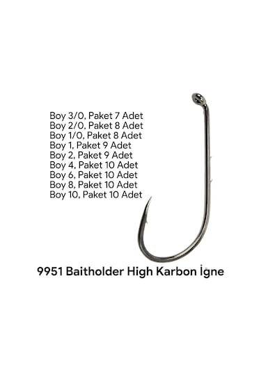 Shogun 9951 Baitholder İğne No:8 Pakette 10 Adet No: 8