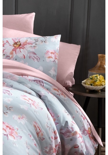 Mystory Home Rose Lastikli Çarşaflı Çift Kişilik Nevresim Takımı