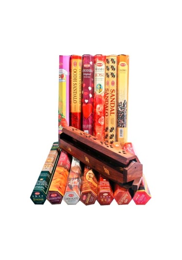 Hem 200 Çubuk 10 Paket Karışık Tütsü + 1 Tane Tütsü Kutusu