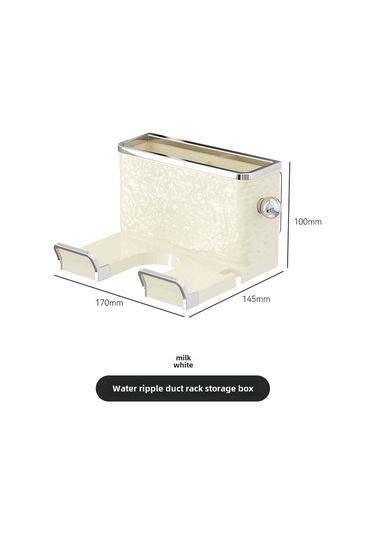 Springsun Banyo Fön Makinesi Tutucu, Plastik Duvar Takımı, Montajsız Organizer, Havlu Kurutma Rafı, Sıkı Tasarım - Süt Beyazı Gümüş Diğer