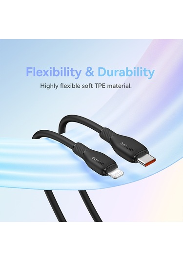 Baseus Pudding Serisi 20w Type-c - 8 Pin Hızlı Şarj Veri Kablosu, Uzunluk: 001,2m 001