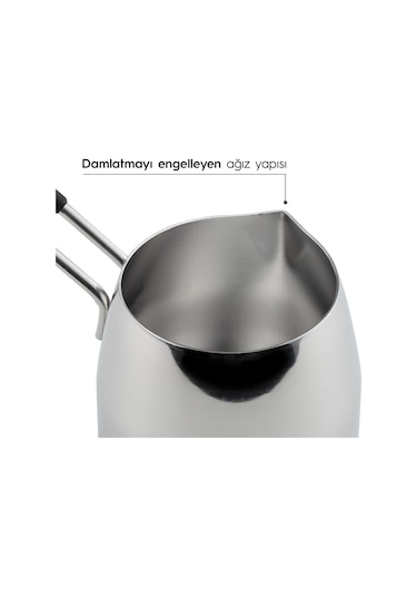 Nehir Modern 4 Parça Standlı Paslanmaz Çelik Cezve Seti
