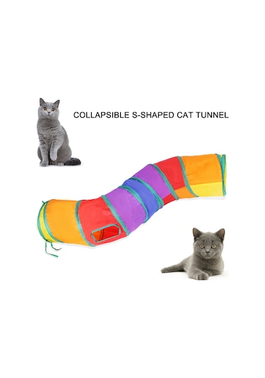 Hallow Kedi Tüneli Oyuncak Gökkuşağı S Tipi