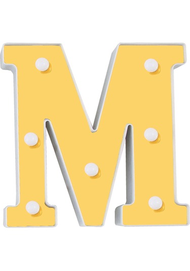 Honmex Altın Led Harf Işığı M - Nikah, Doğum Günü, Parti Dekorasyonu Için Dekoratif Aydınlatma Pil Dahil Değil Diğer