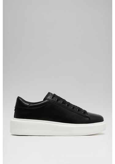 Siyah Hakiki Deri Bağcıklı Erkek Casual Ayakkabı Gage M Siyah