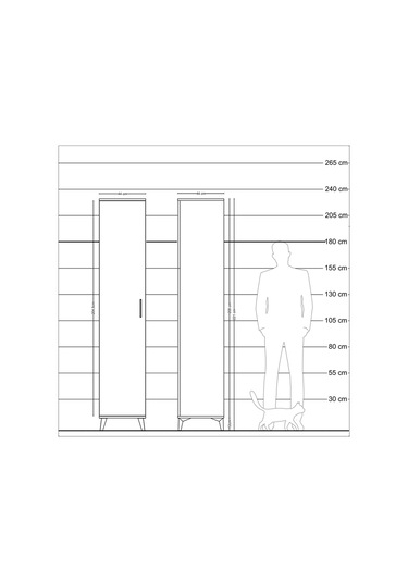 Hyperion Dolap 3 Raflı Tek Kapaklı 44x44x221 Antrasit-çam Antrasit