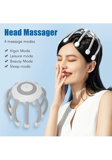 Tongxida Ahtapot Kafa Masajı Akıllı Çoklu Titreşim Gevşeme Uyku Tarama Masaj Cihazı, Çok Renkli Çok Renkli