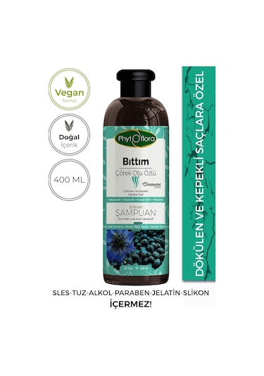 Phytoflora Tuzsuz Bıttım Özlü Bitkisel Şampuan 400 ML