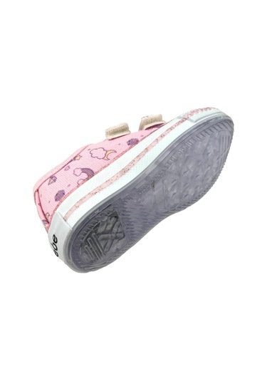 Kız Çocuk Işıklı Keten Ayakkabı Pembe Pembe