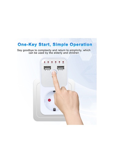 Aubyhe Akıllı Usb'li Zamanlayıcı Priz - 3680w Güç, 2 Usb Port, Programlanabilir, Enerji Tasarrufu