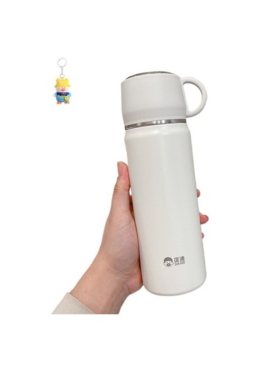 Runxi Life Hall Kapaklı 316 Paslanmaz Çelik Erkek Açık Üç Amaçlı Lisans Bardak Taşınabilir Pipetli Termos Bardak Kadın Su Bardakları Feguyt Beyaz