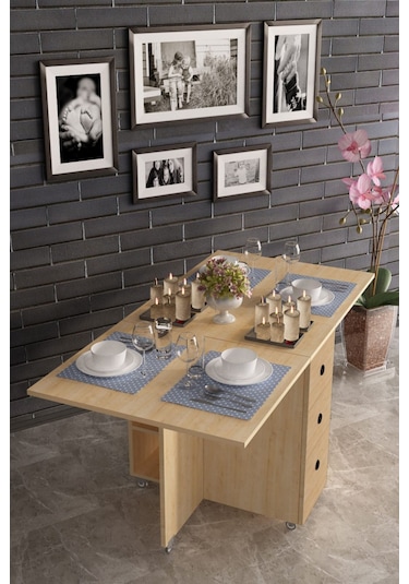 Dekorfim DF01107AC Pratik Katlanır Masa Mutfak ve Yemek Masası